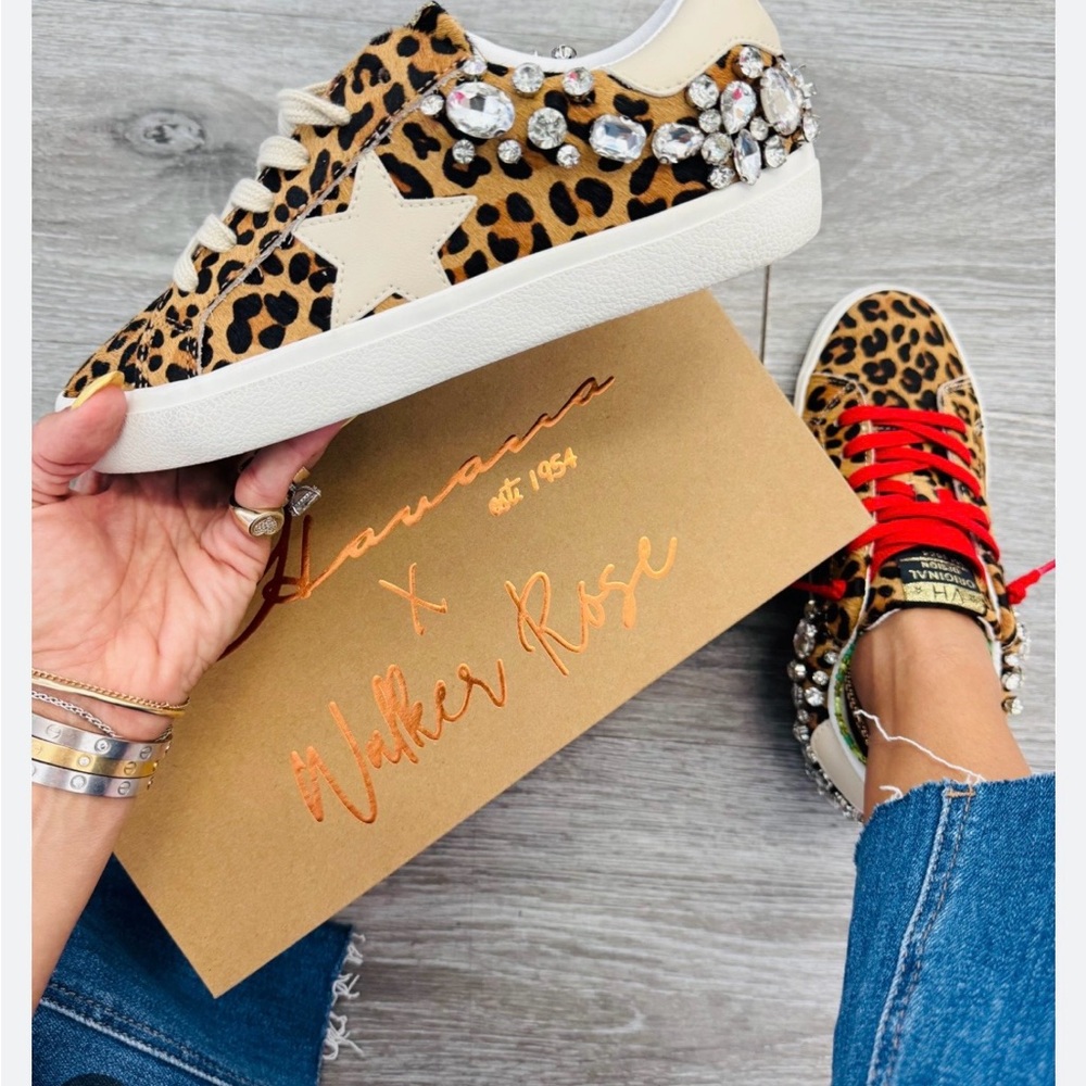 Vintage Havana Leopard Print Crystal